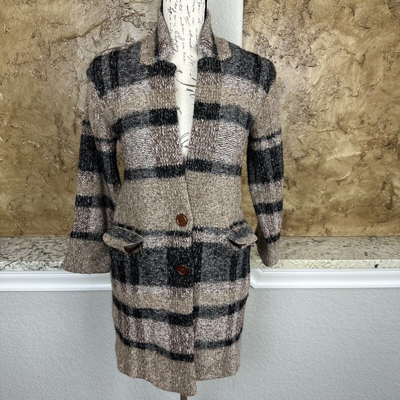 VTG International Jacket Women's Small‎ Brown Shetland Wool Lambswool Sweater - Picture 1 of 11